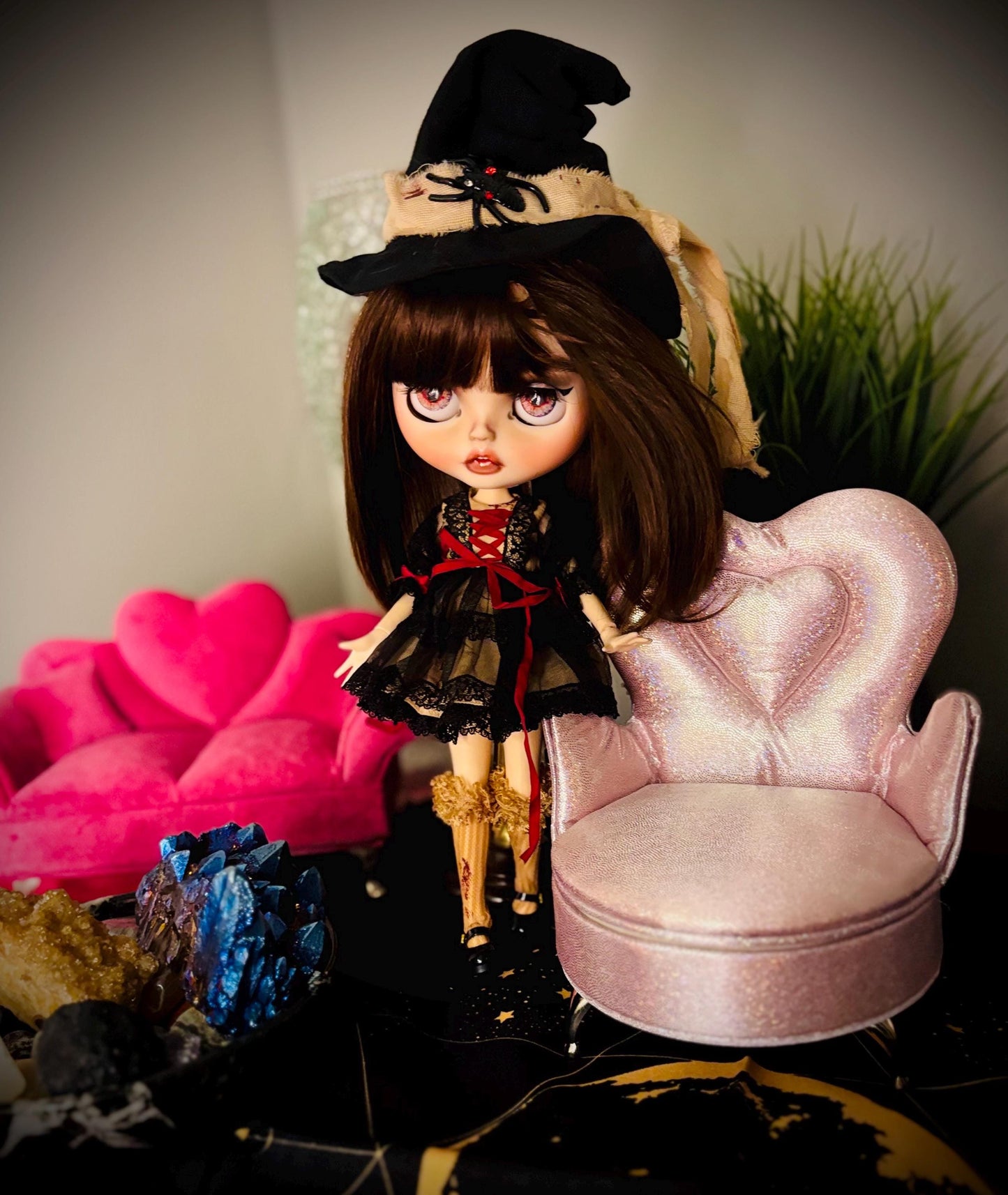 Ebony –Haunted Doll, Custome Made OOAK Blythe doll- Dark Witch- Baneful Workings, protection, strong bond
