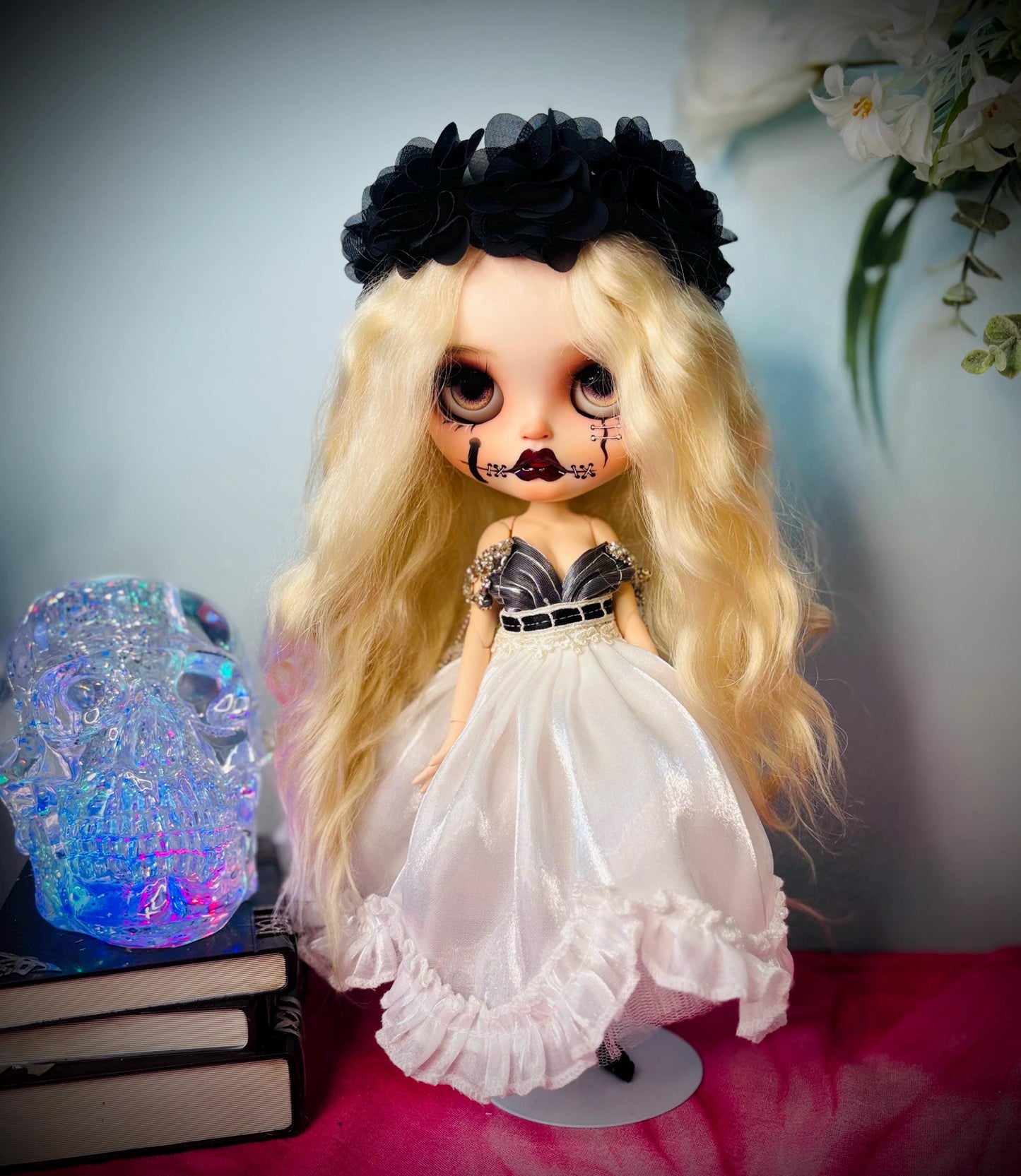 Haunted Dolls Halo- Custom Blythe Vessel- OOAK- Positive Energy