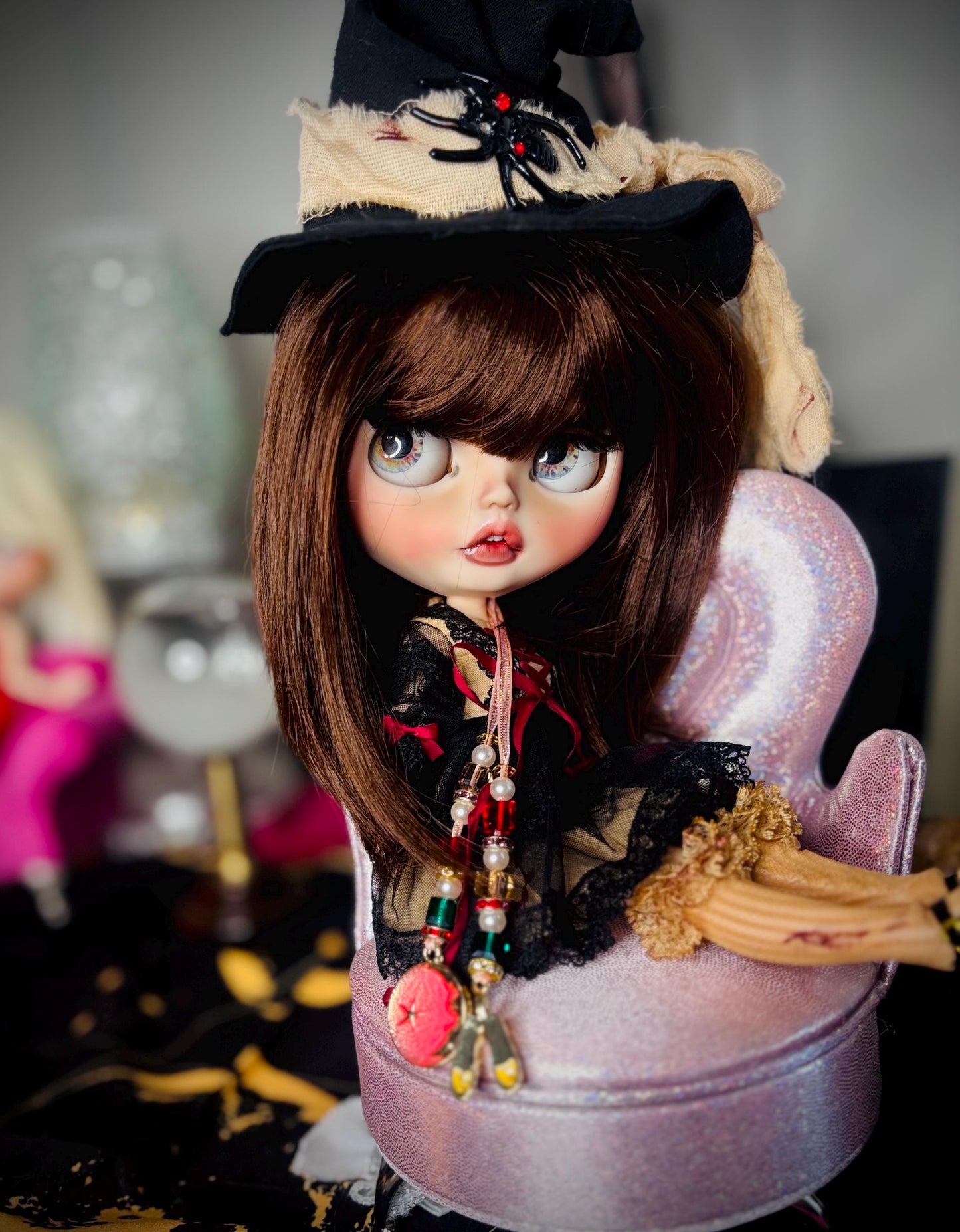 Ebony –Haunted Doll, Custome Made OOAK Blythe doll- Dark Witch- Baneful Workings, protection, strong bond