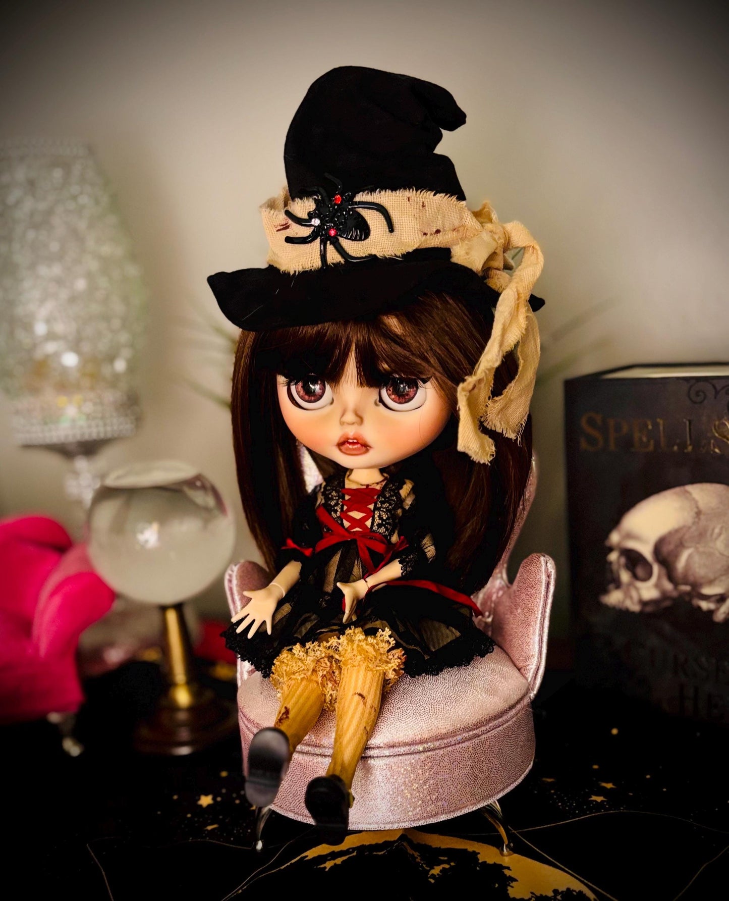 Ebony –Haunted Doll, Custome Made OOAK Blythe doll- Dark Witch- Baneful Workings, protection, strong bond