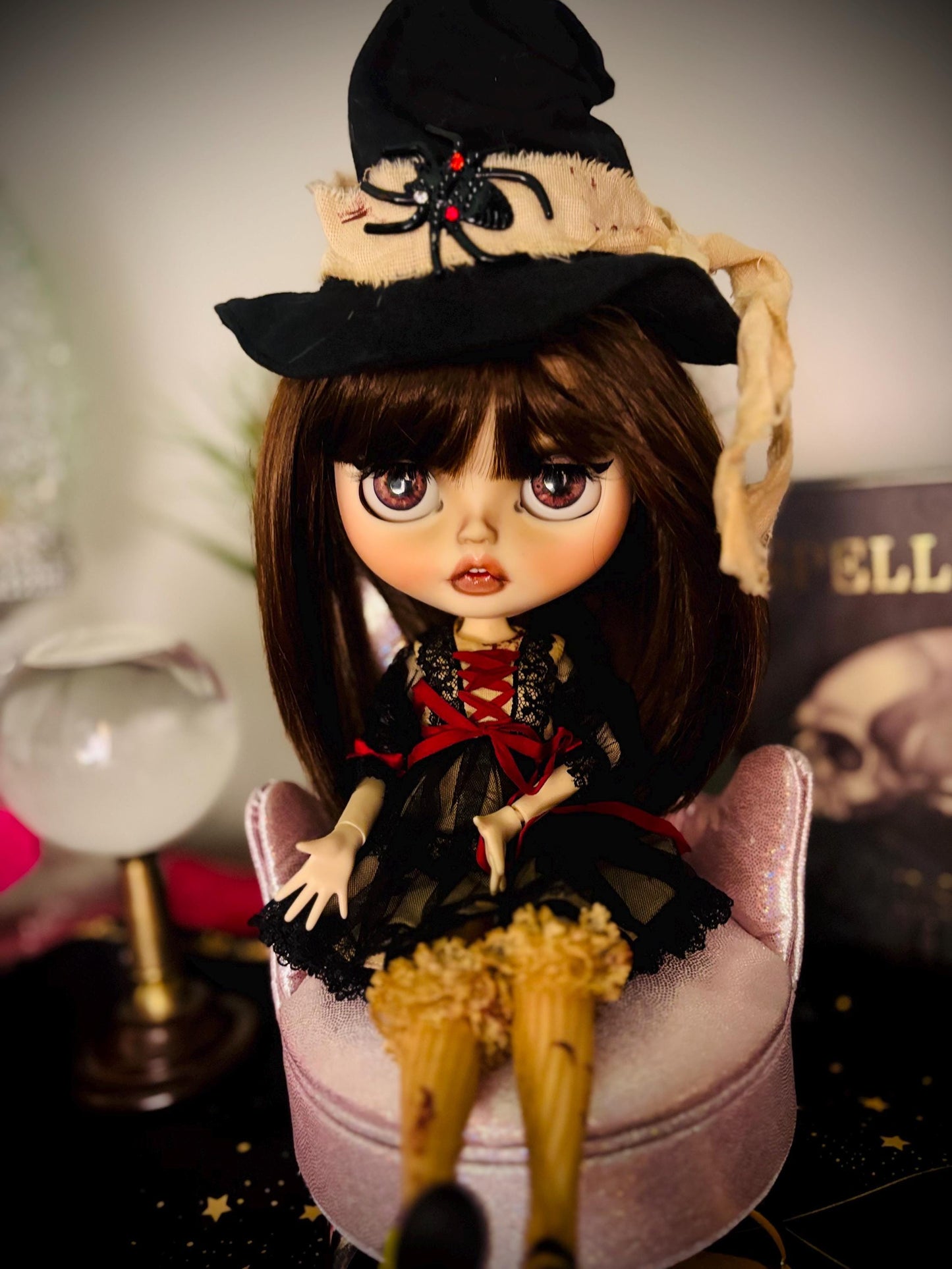 Ebony –Haunted Doll, Custome Made OOAK Blythe doll- Dark Witch- Baneful Workings, protection, strong bond